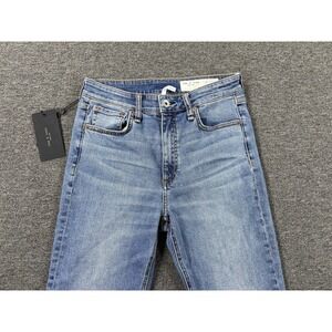 rag bone Jeans Womens 27 Blue Nina High Rise Shorty Flare Raw‎ Hem Distressed